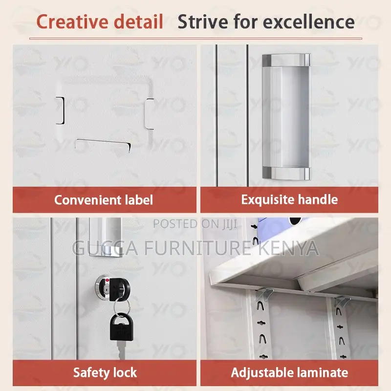 2 Glass Door Steel Office File Cabinet