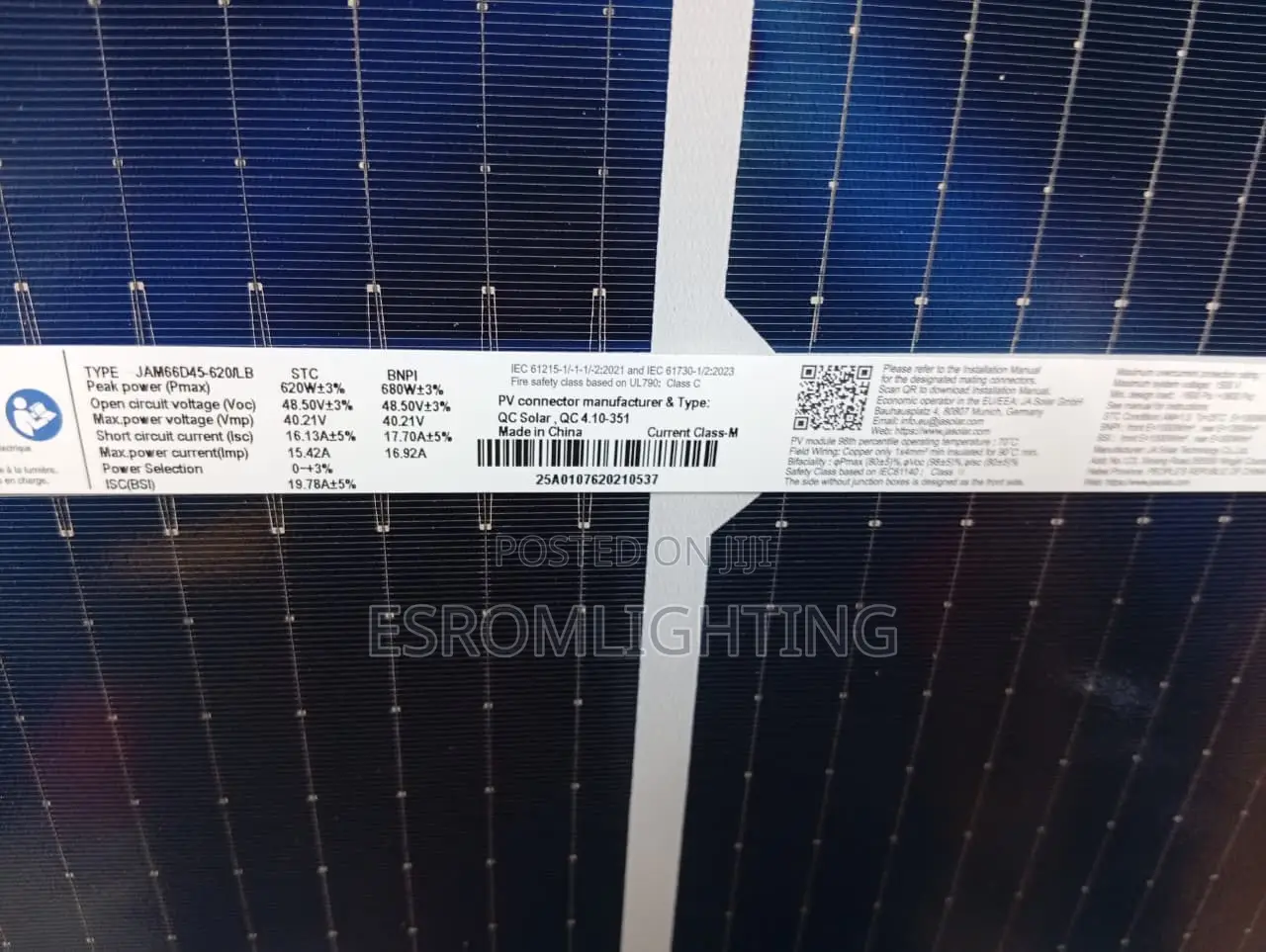 620w Ja Solar Panel