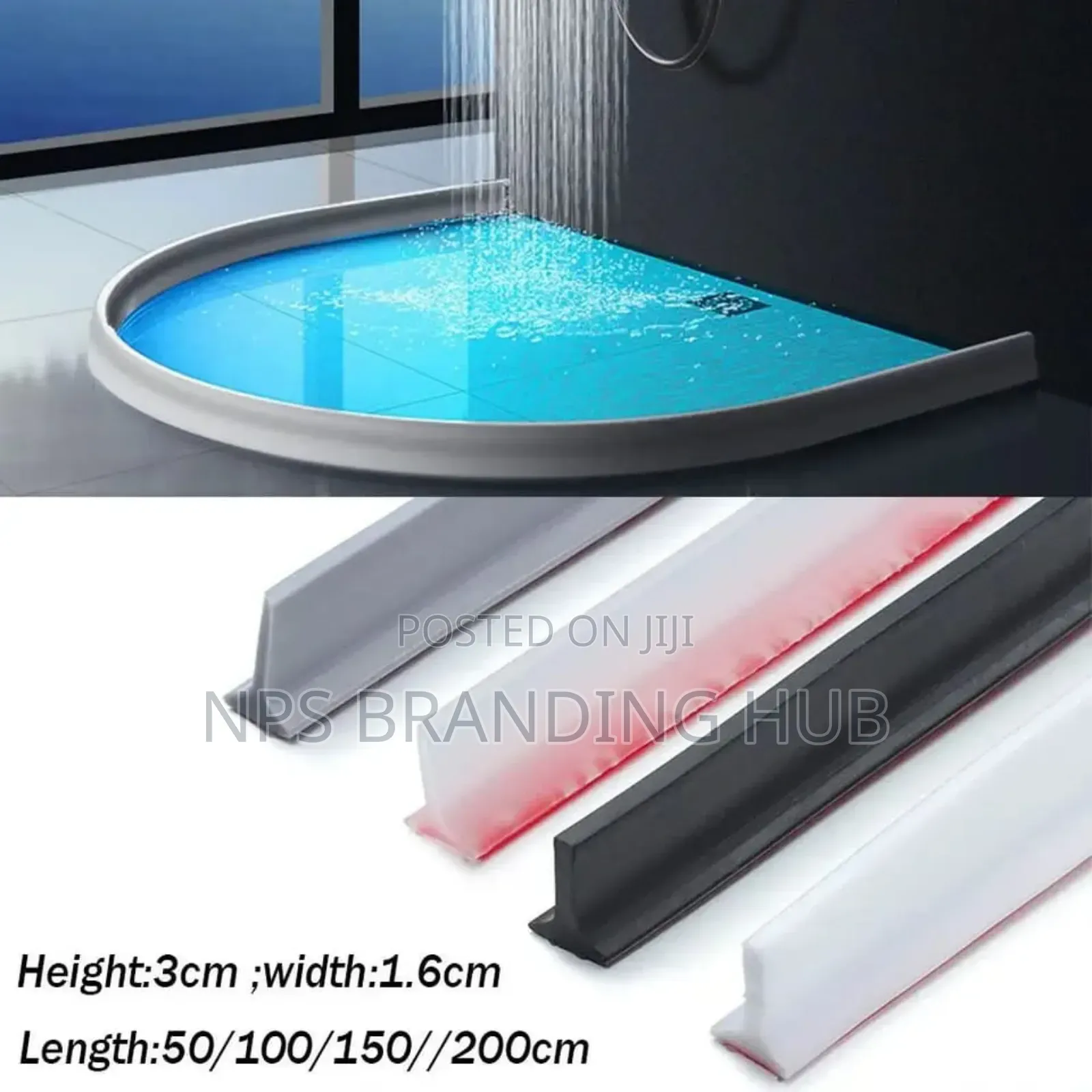 Silicone Shower Barrier Bathroom Water Stopper 1m Nm