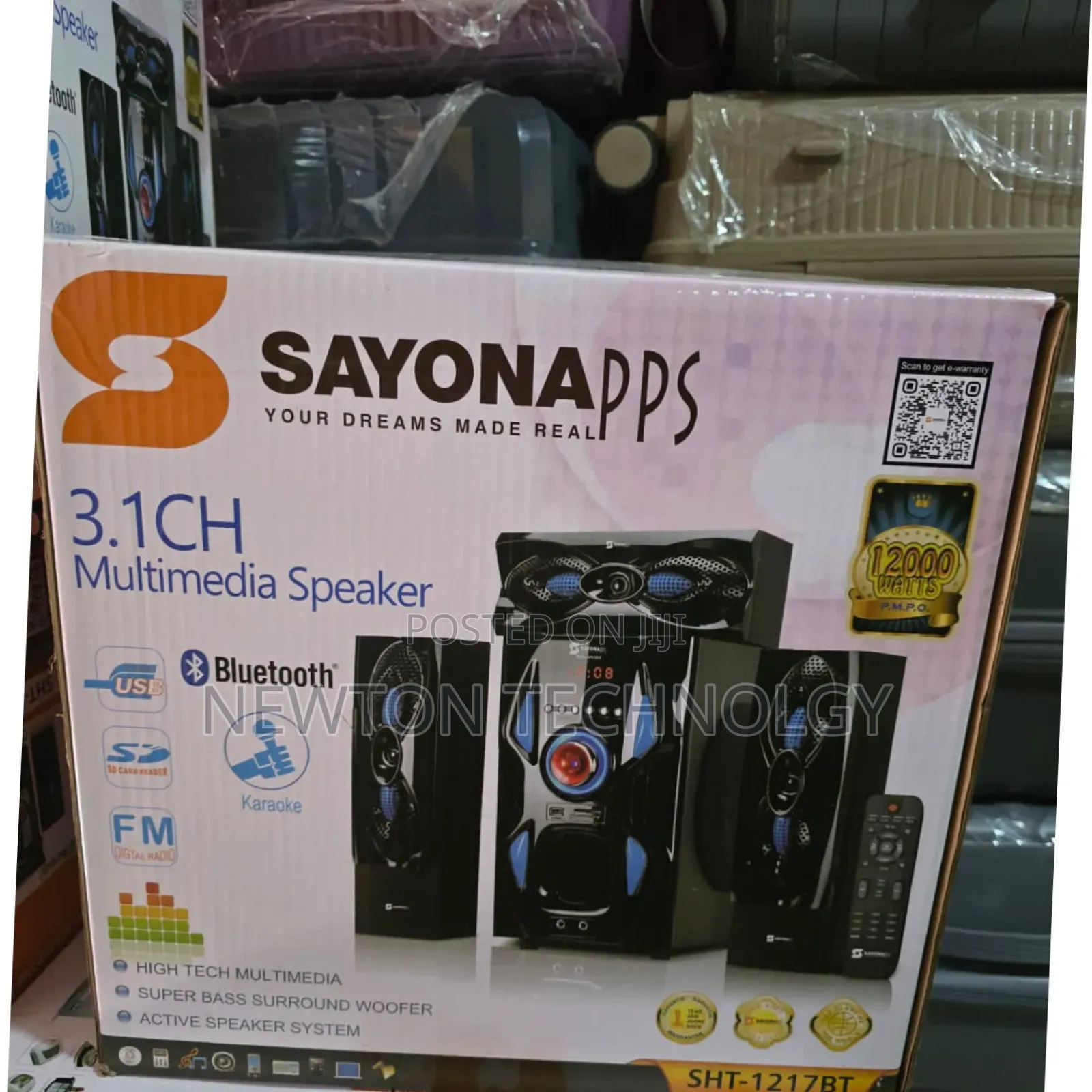 3.1ch Sayona SHT 1217 Bt Home Theater System Bluetooth/Fm/Usb.