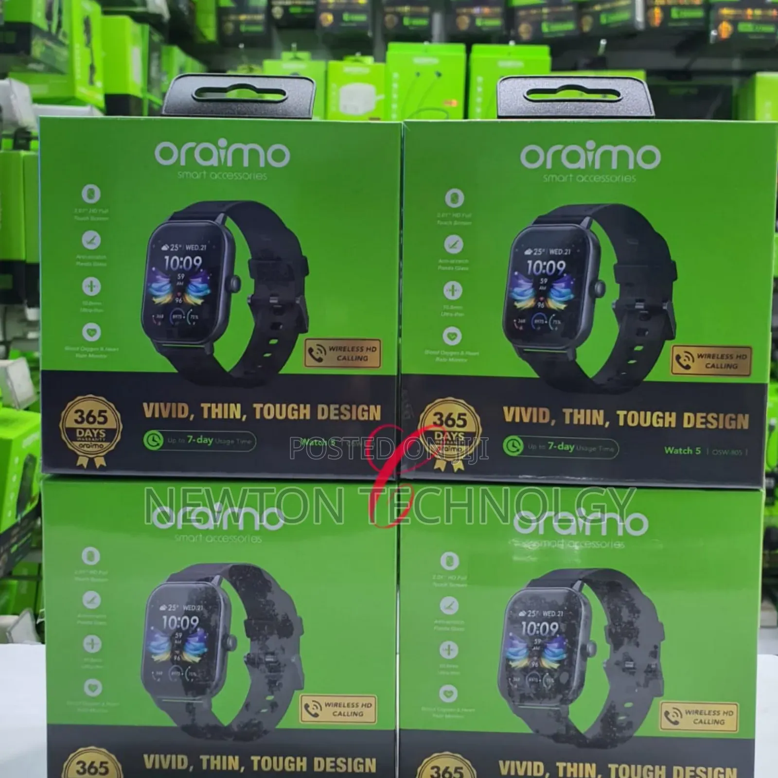 Oraimo *Watch 5* Osw-805 2.01" Hd Panda Glass 1atm Smart Watch