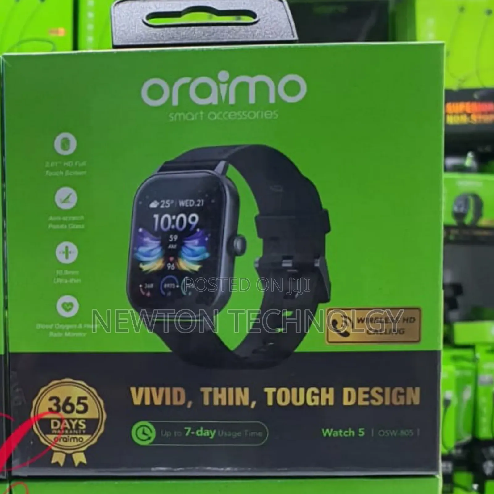Oraimo *Watch 5* Osw-805 2.01" Hd Panda Glass 1atm Smart Watch
