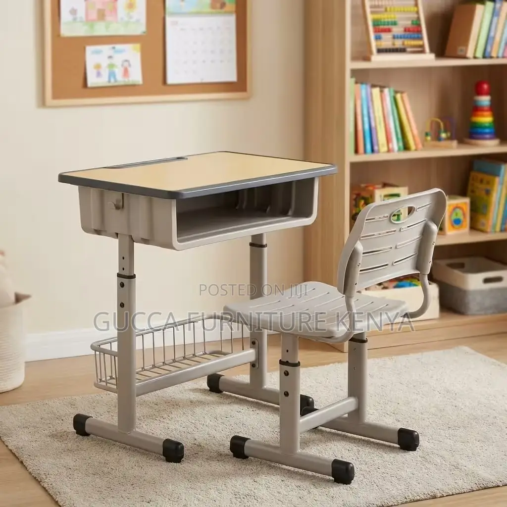 Adjustable Plastic Kid's Desk And Chair Set