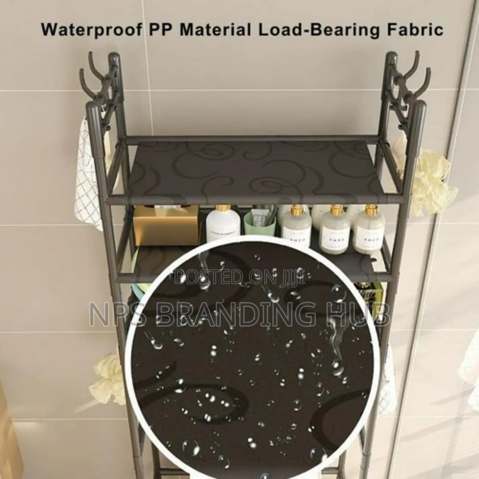 30kg Detachable Metallic 3 Layer Washing Machine Rack With Hooks P.O