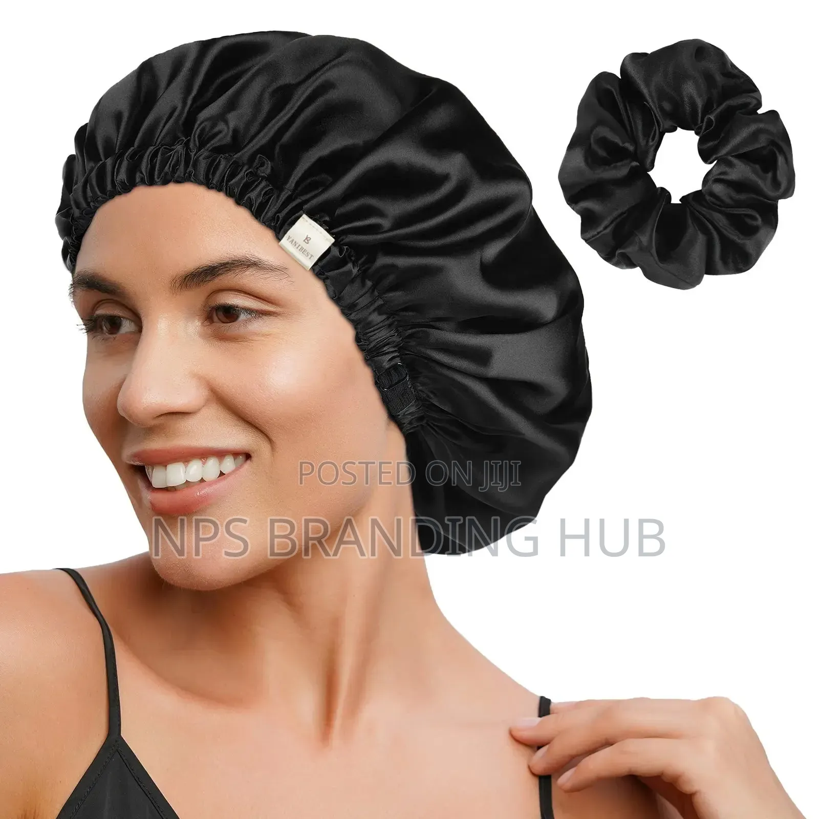 Black Satin Hair Bonnet Material* Satin R.T