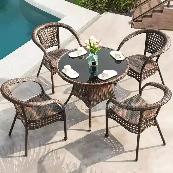 Dining Set; 4 Seater Rattan Seating Set