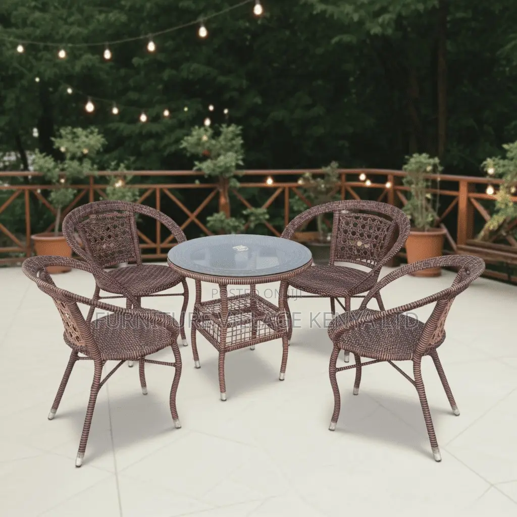 Dining Set; 4 Seater Rattan Seating Set