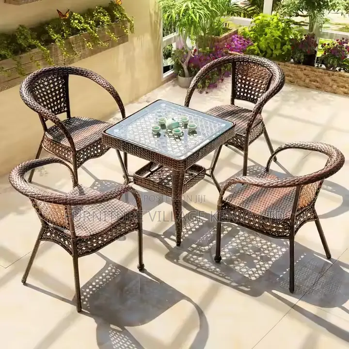 Dining Set; 4 Seater Rattan Seating Set