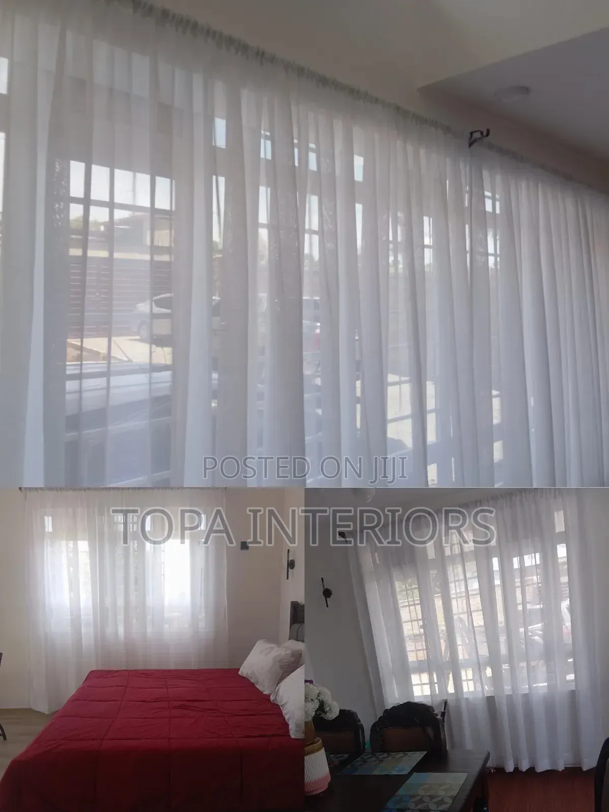 White Sheers for Air BNB Window Sheer Curtains
