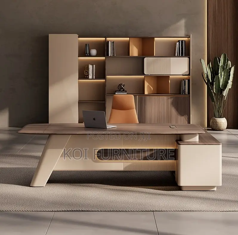 Office Desk : 180cm L-shaped Executive Office Desk
