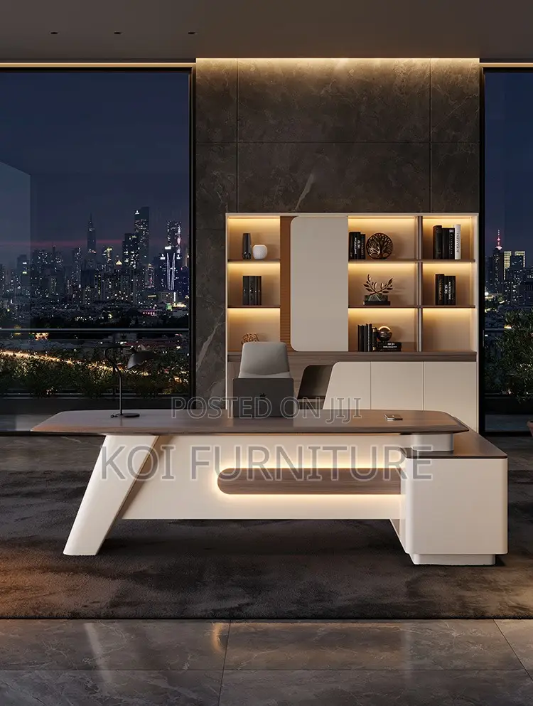 Office Desk : 180cm L-shaped Executive Office Desk