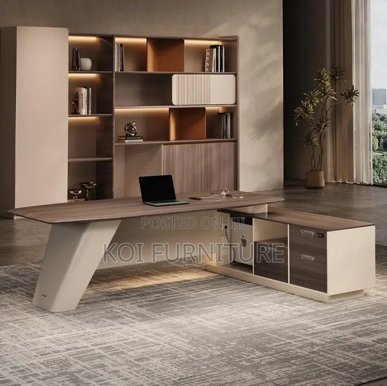Office Desk : 180cm L-shaped Executive Office Desk