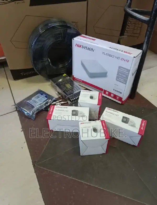 4 Cameras Cctv Package Kit Hikvision Set