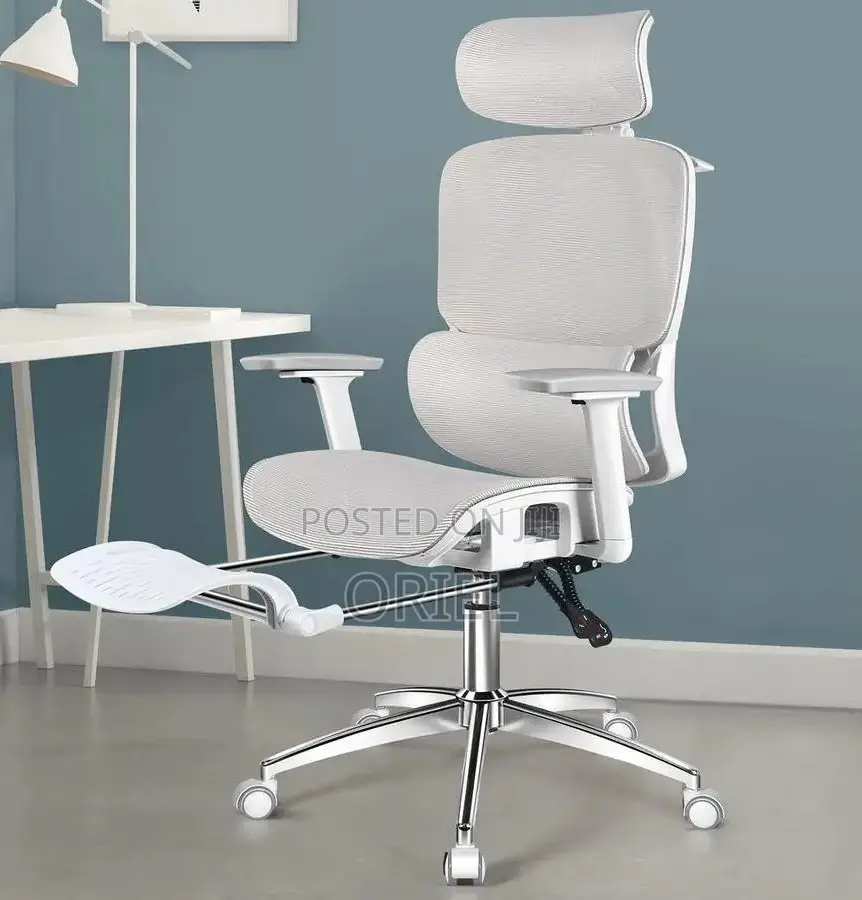 Modern Office Chair : Executive Orthopedic White Office Seat