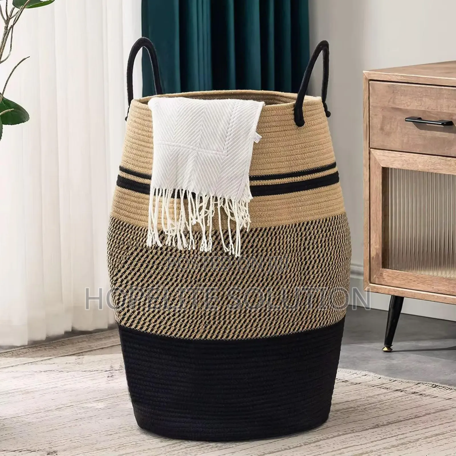 Large 65l Cotton Rope/ Decorative Woven Basket
