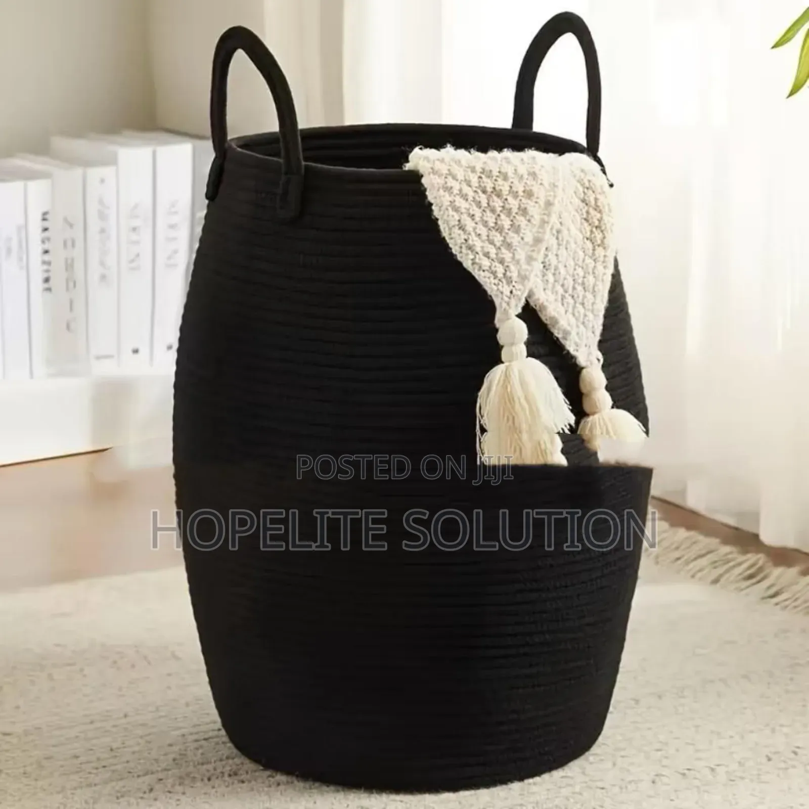 Large 65l Cotton Rope/ Decorative Woven Basket