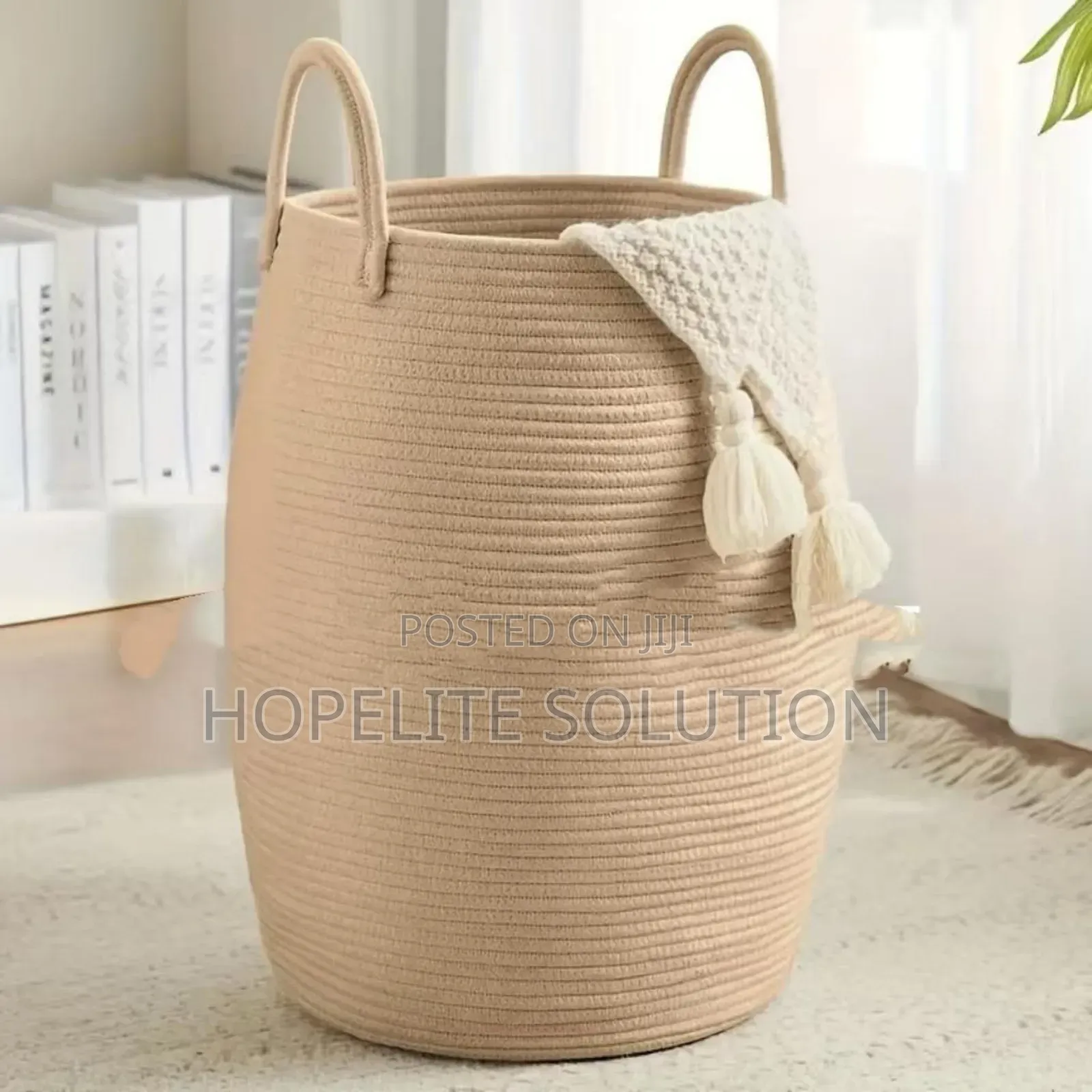 Large 65l Cotton Rope/ Decorative Woven Basket