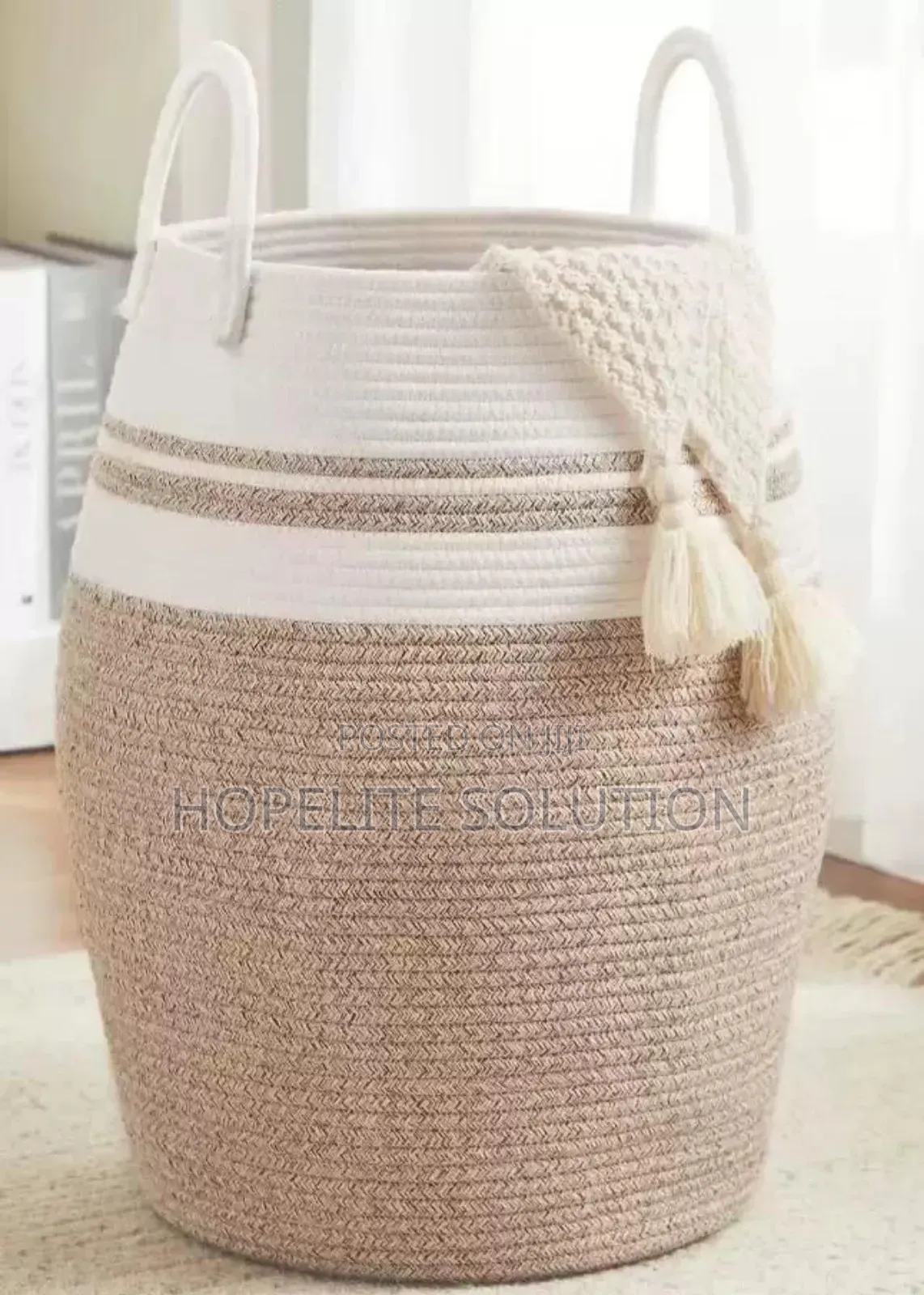 Large 65l Cotton Rope/ Decorative Woven Basket