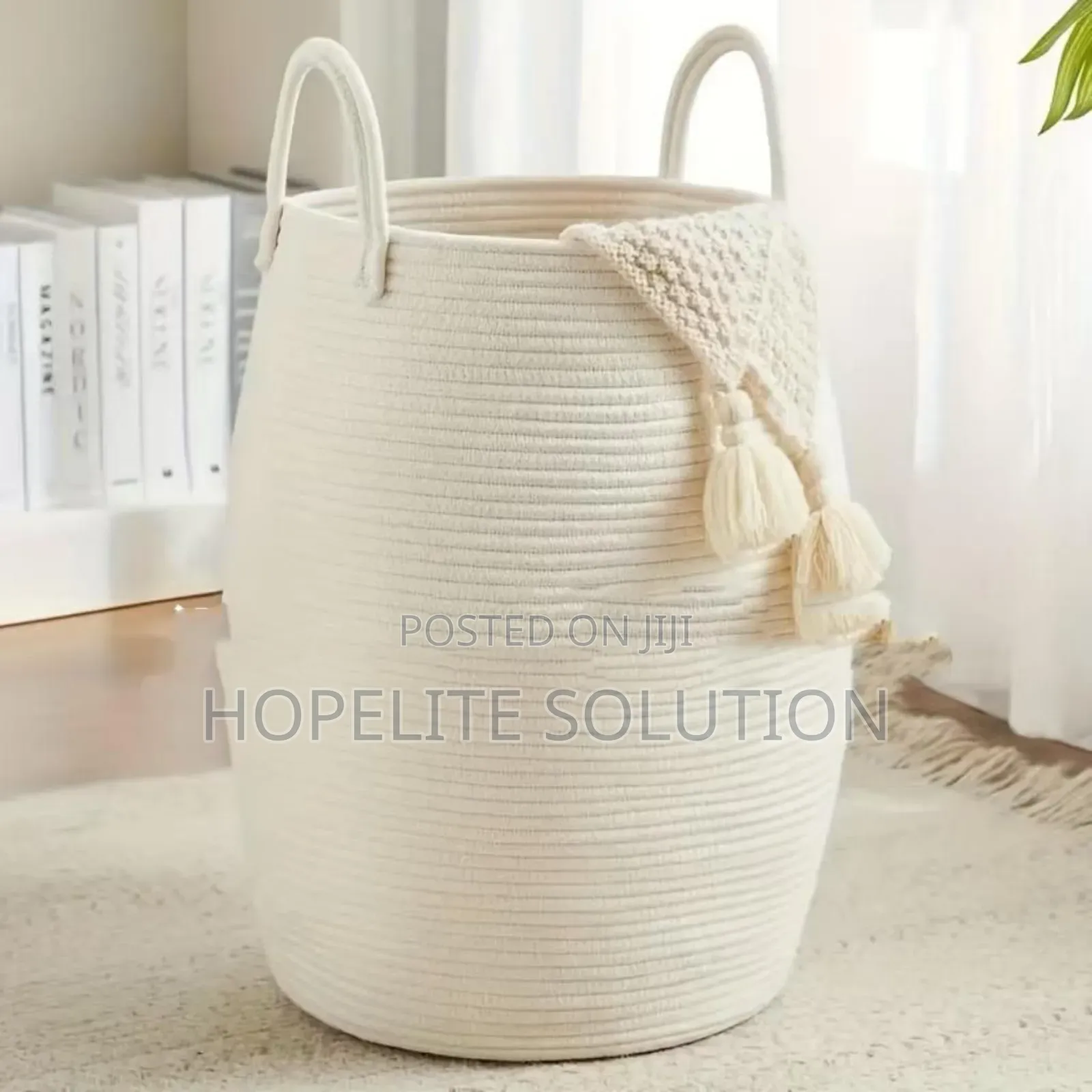 Large 65l Cotton Rope/ Decorative Woven Basket