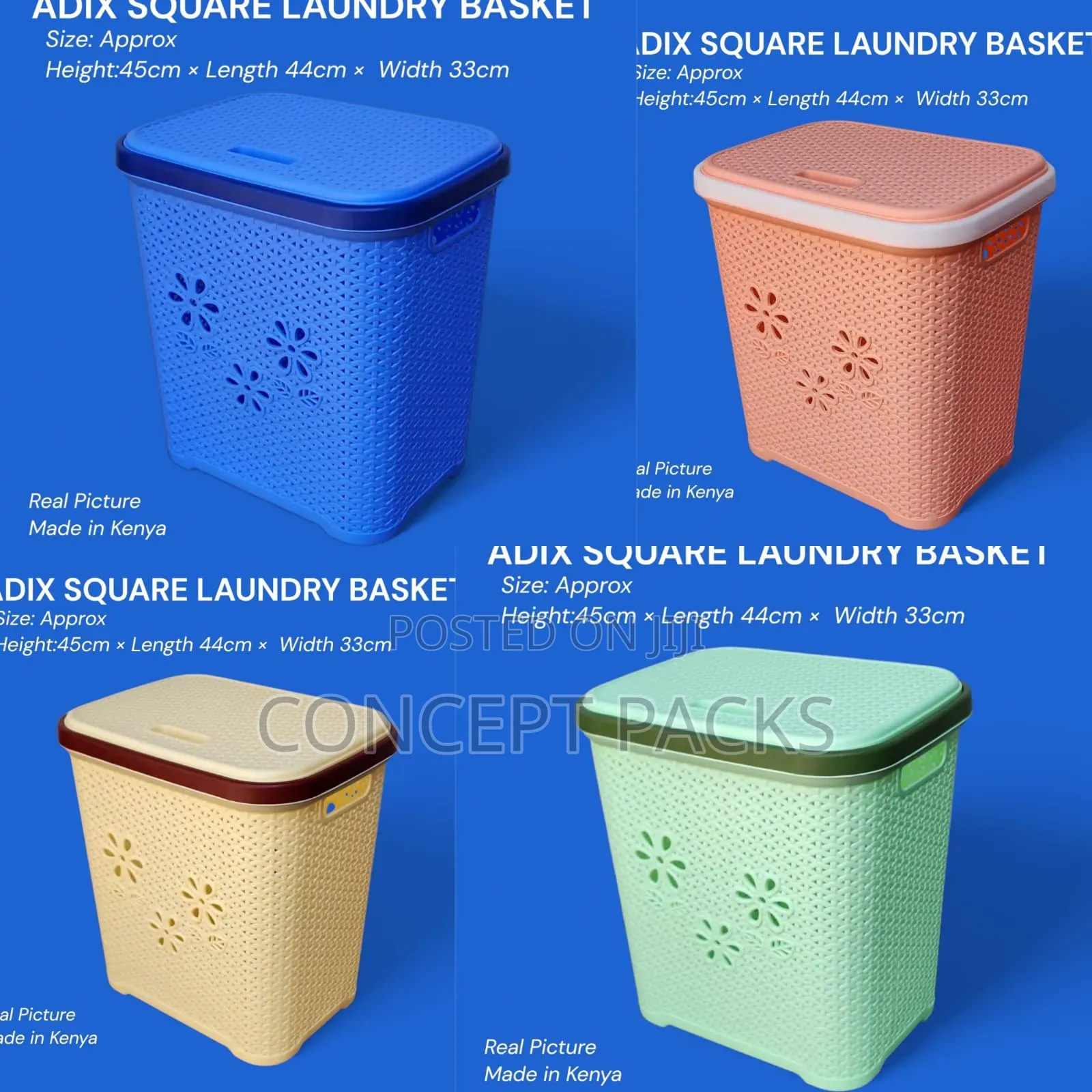 Adix Square Laundry Basket With Lid