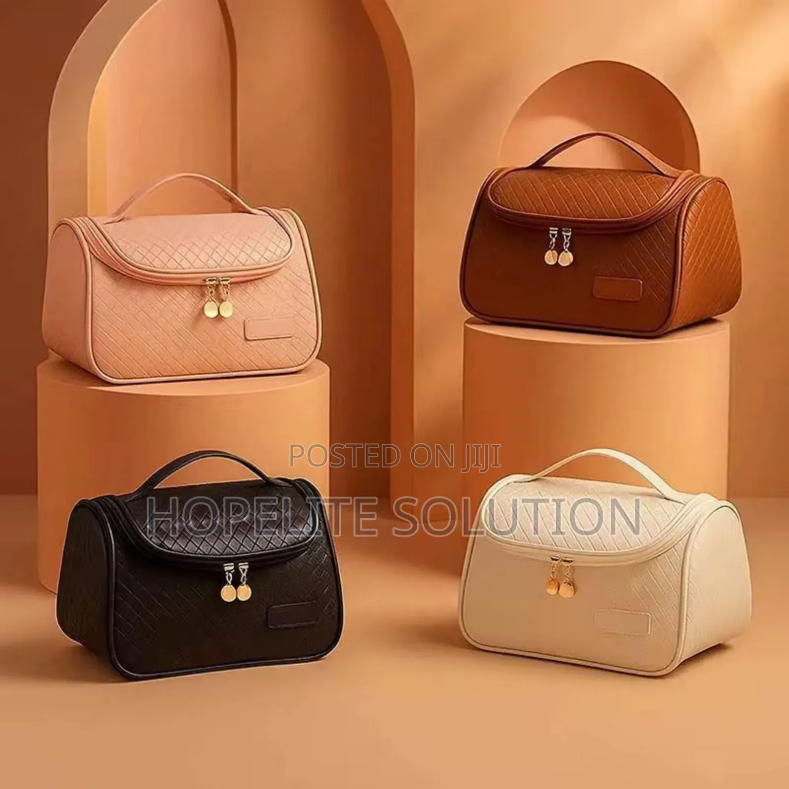Leather Cosmetics / Make Up Organizer Travel Bag