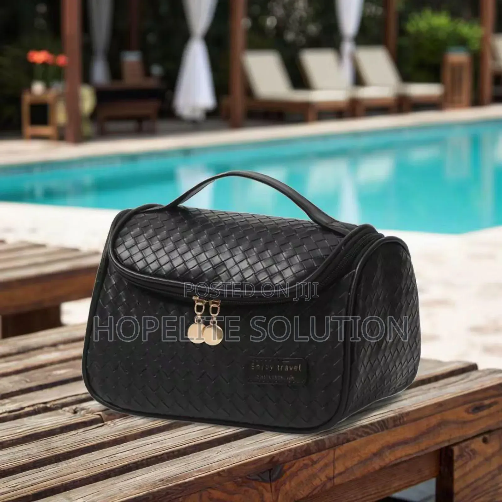 Leather Cosmetics / Make Up Organizer Travel Bag