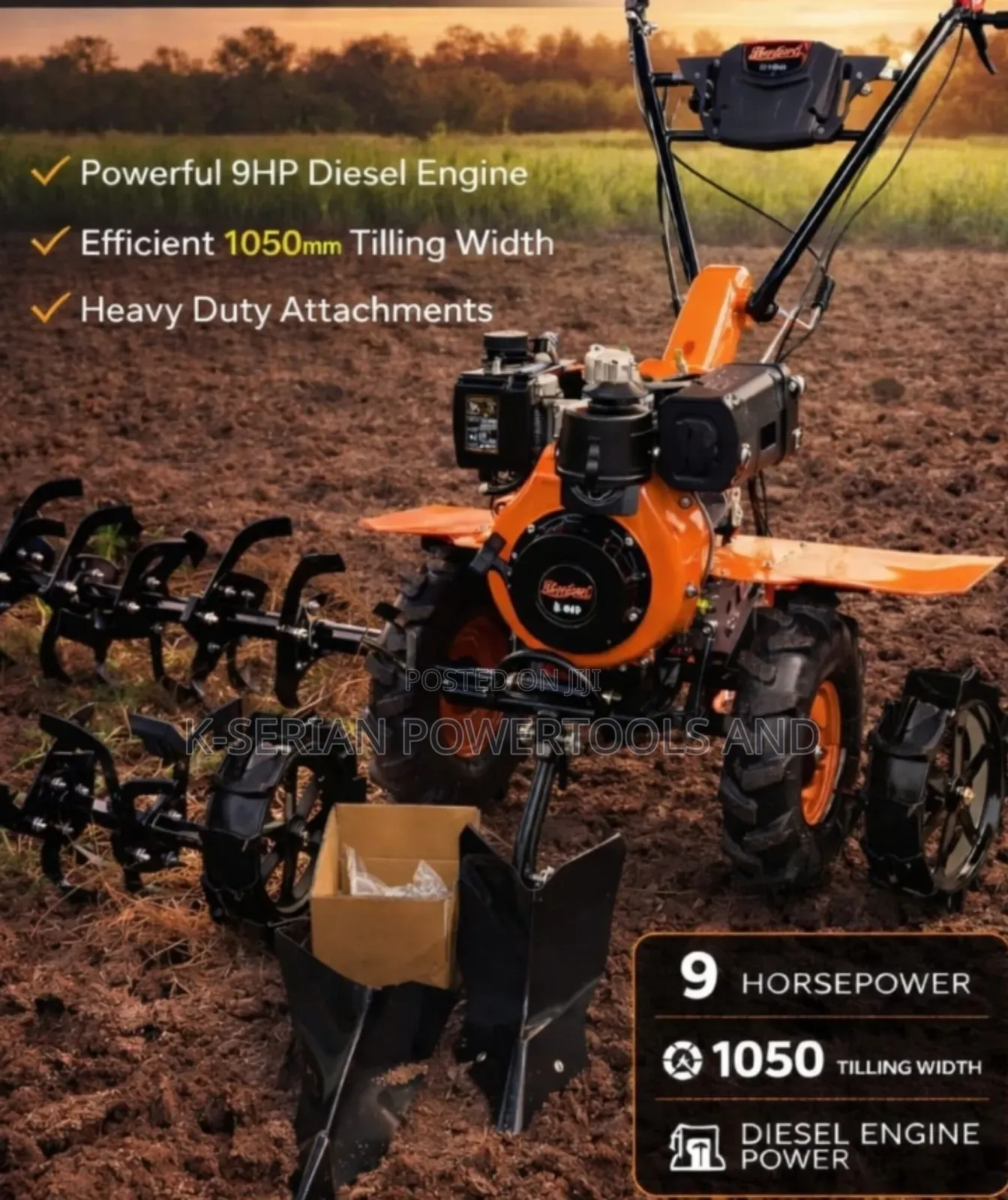 Benford Diesel Engine Tiller 9hp/9hp Diesel Engine Tiller