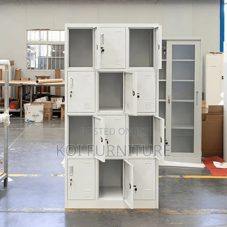 Office Cabinet; 12 Lockers Grey Office Filing Cabinet