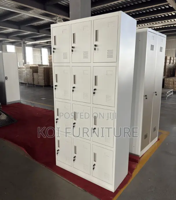 Office Cabinet; 12 Lockers Grey Office Filing Cabinet