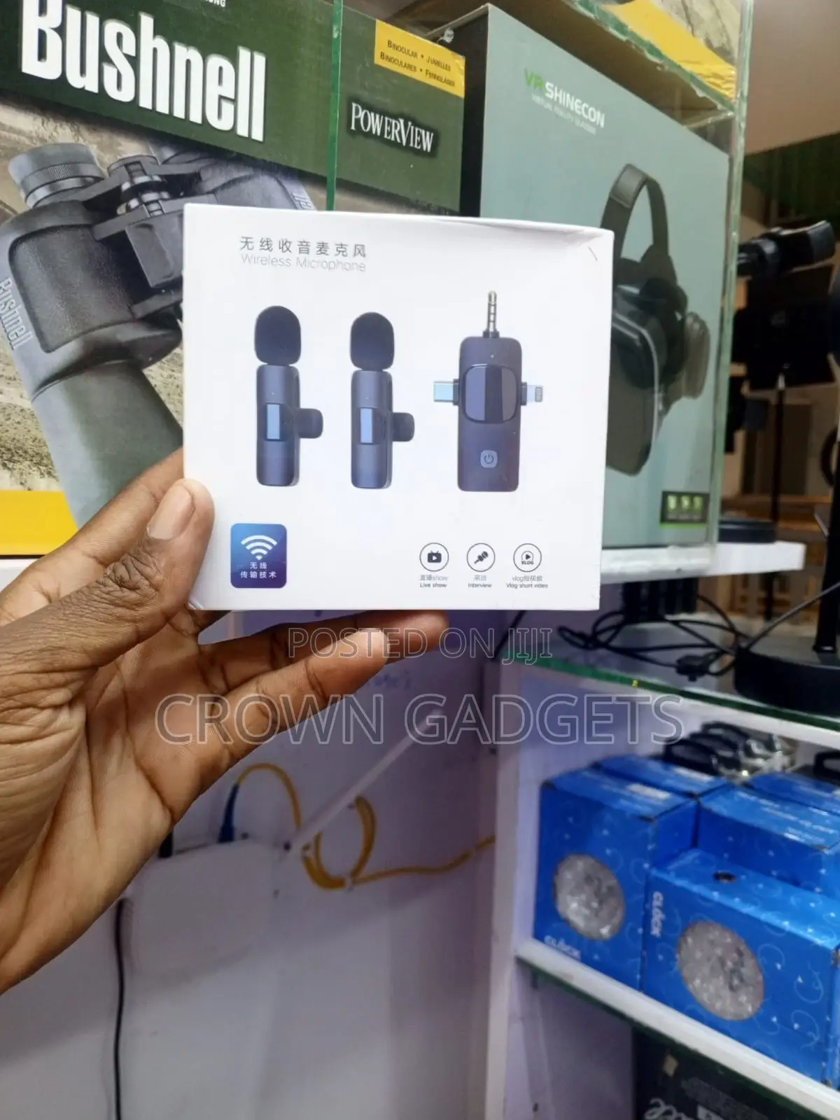  Wireless Lavalier Microphone 2 Mics 3-in-1 Receiver