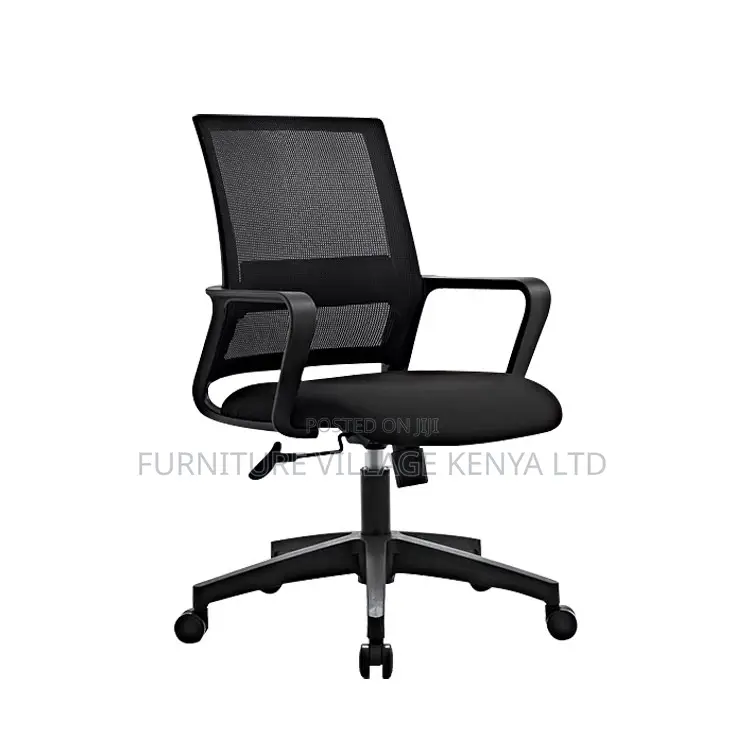 Office Chair: Black Mesh Swivel Office Chair