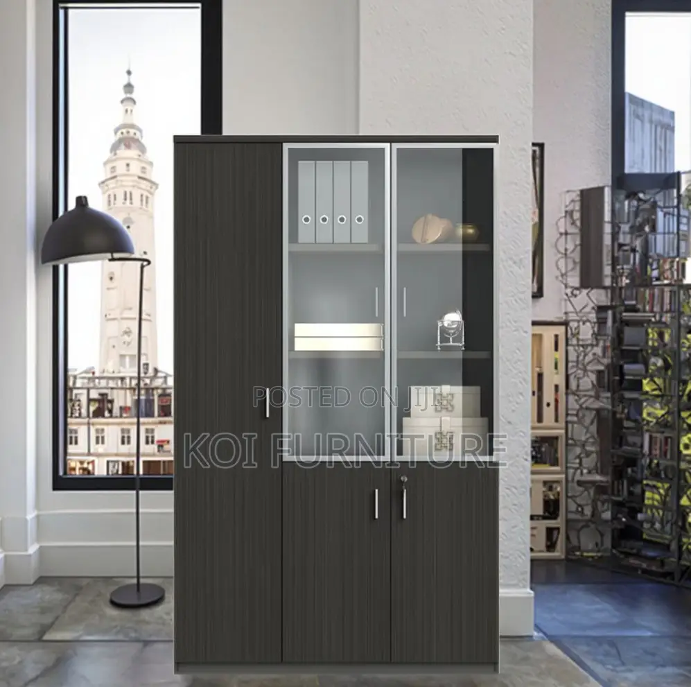 Office Cabinet : 3-Door Wooden Executive Office Cabinet