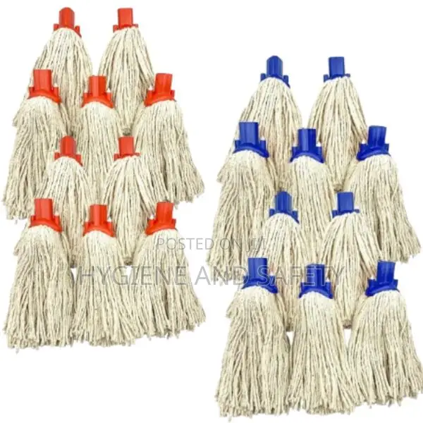 Red Blue Round Cotton Mop Head