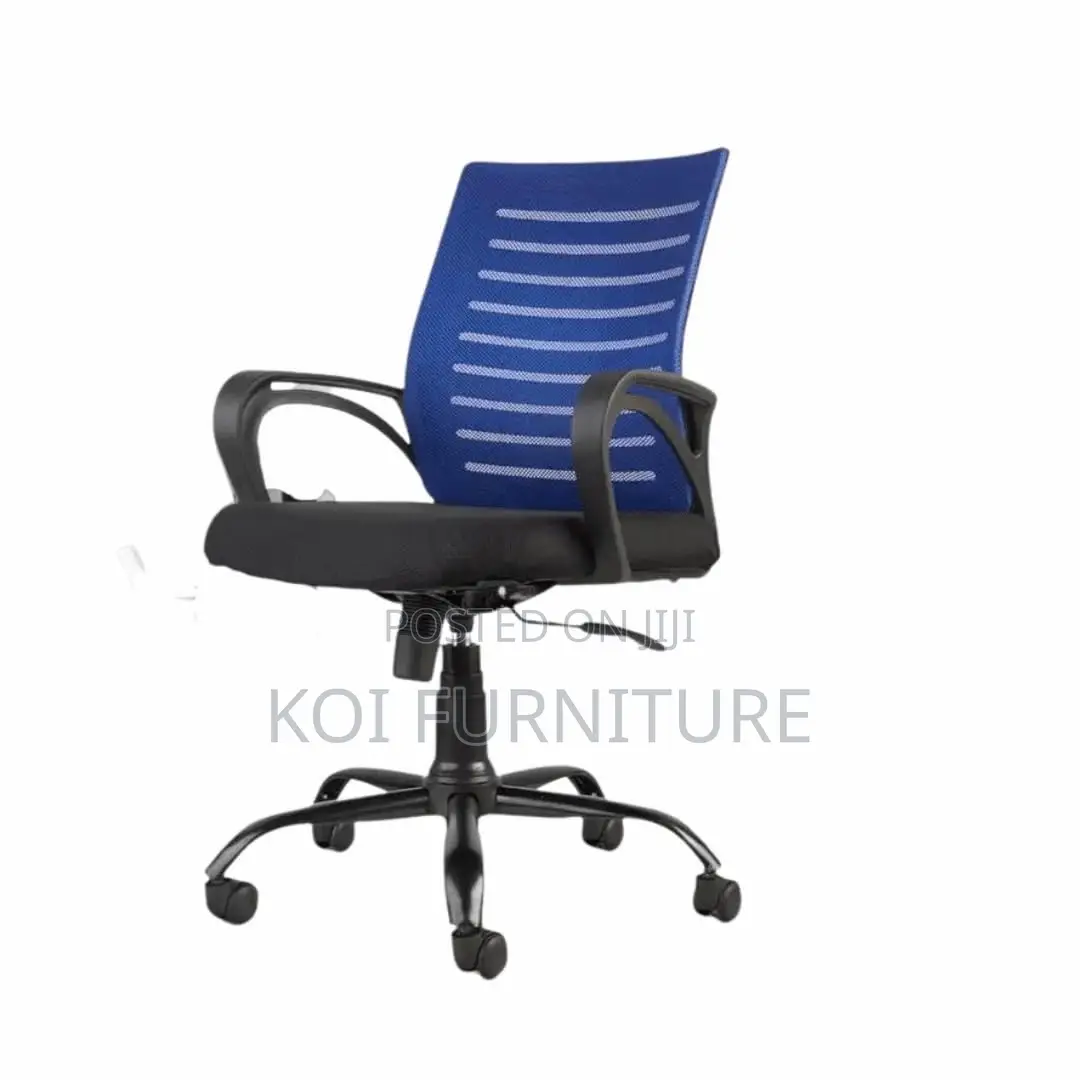 Office Chairs; Clerical Mesh Chair With Blue Backrest