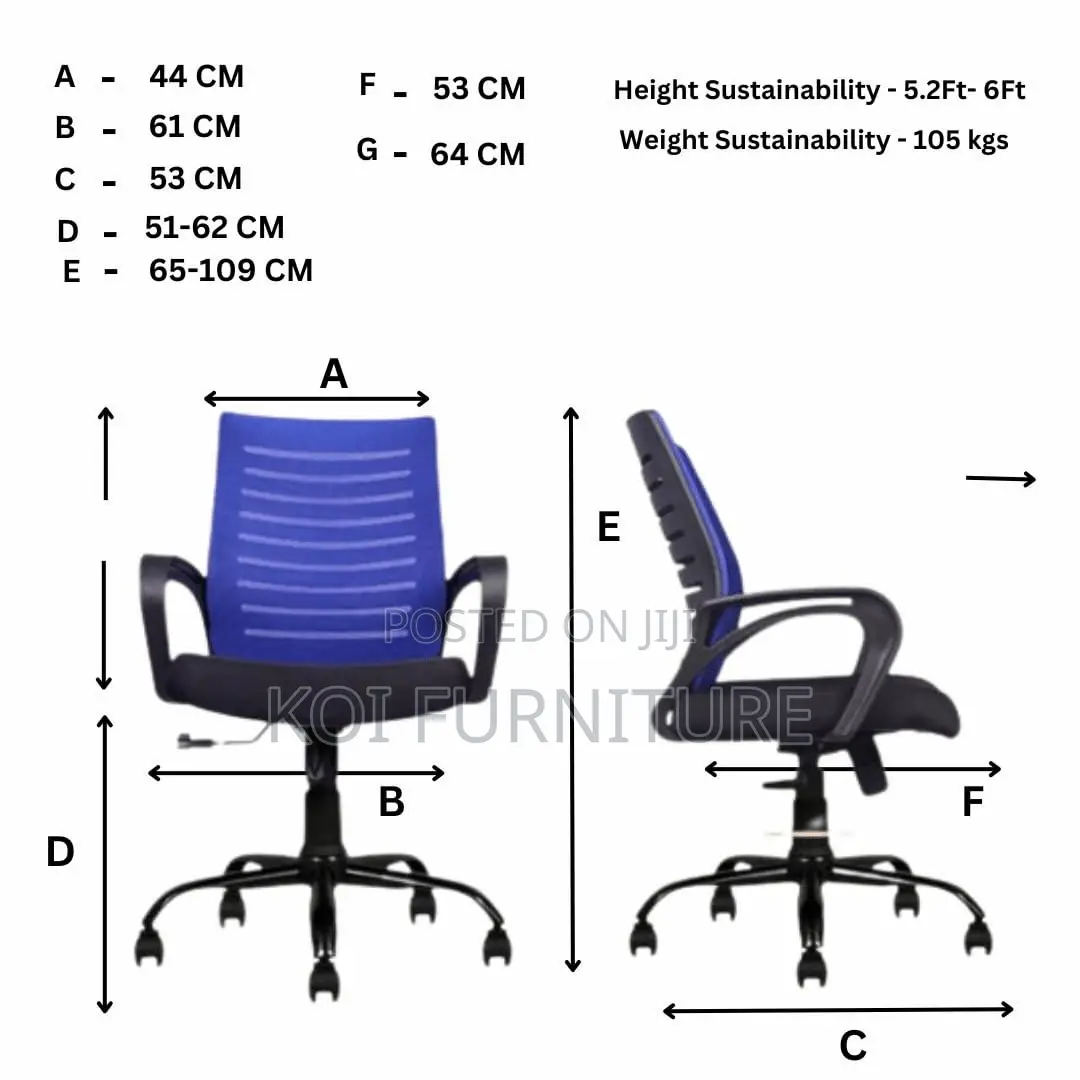 Office Chairs; Clerical Mesh Chair With Blue Backrest