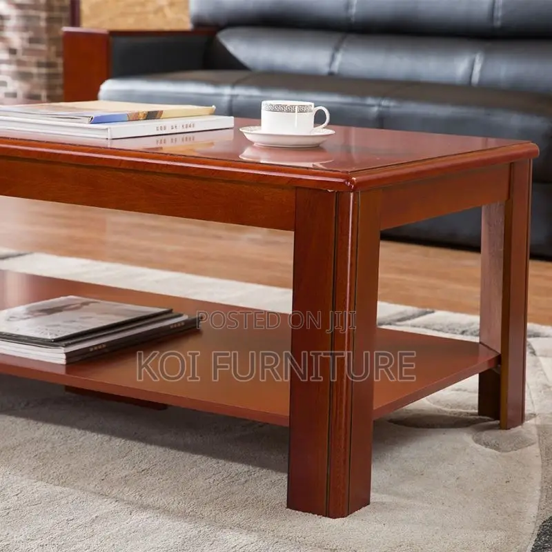 Coffee Table; Mahogany Brown Red Coffee Table for Home Offices