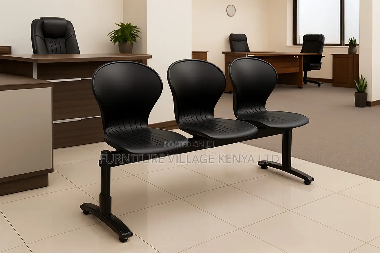 Office Bench; 3-seater Modern Reception Office Bench
