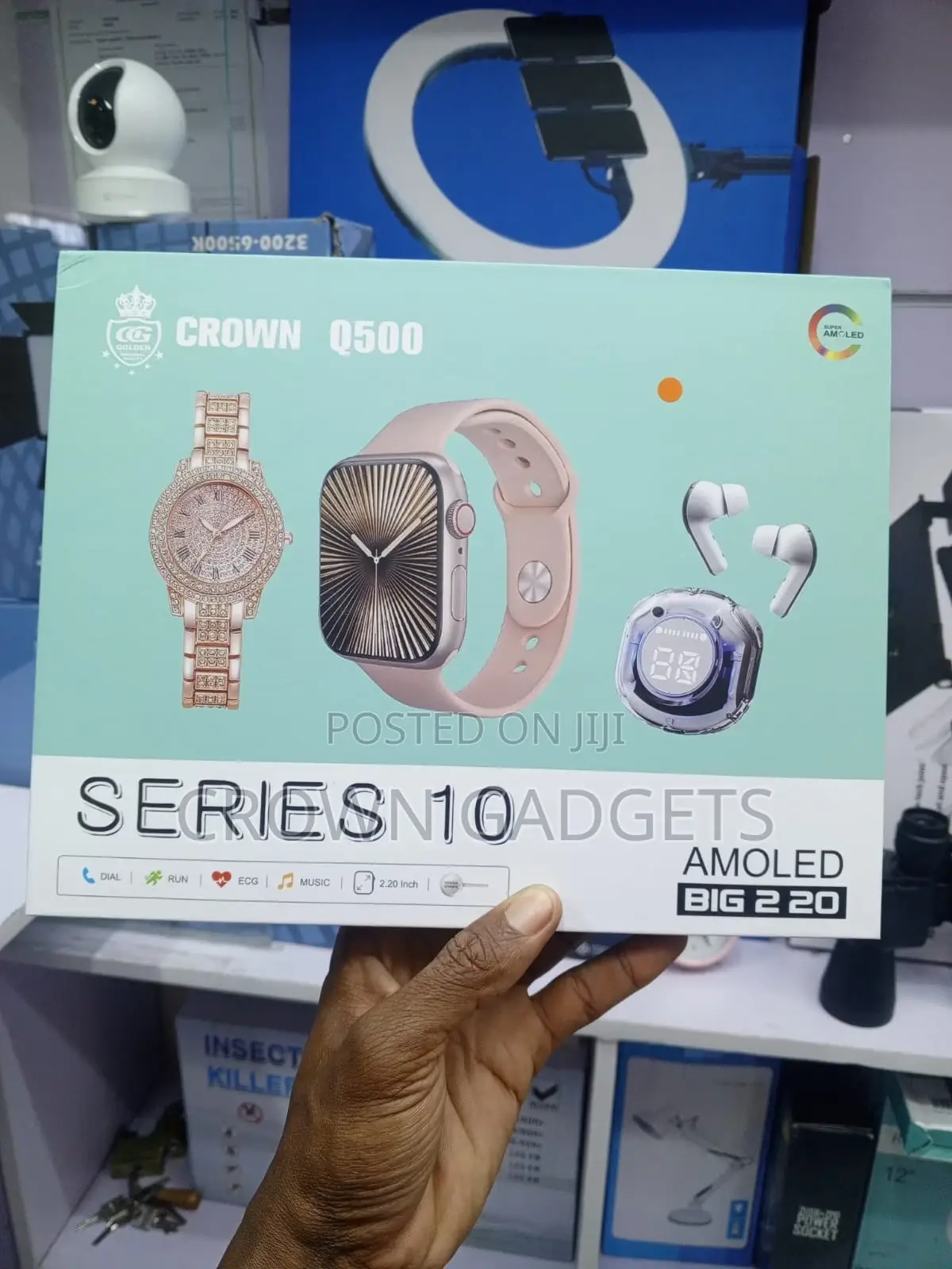 Crown Q500 Series 10 Amoled Smartwatch With Heart Rate
