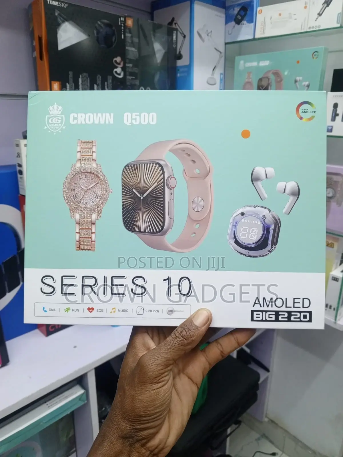 Crown Q500 Series 10 Amoled Smartwatch With Heart Rate