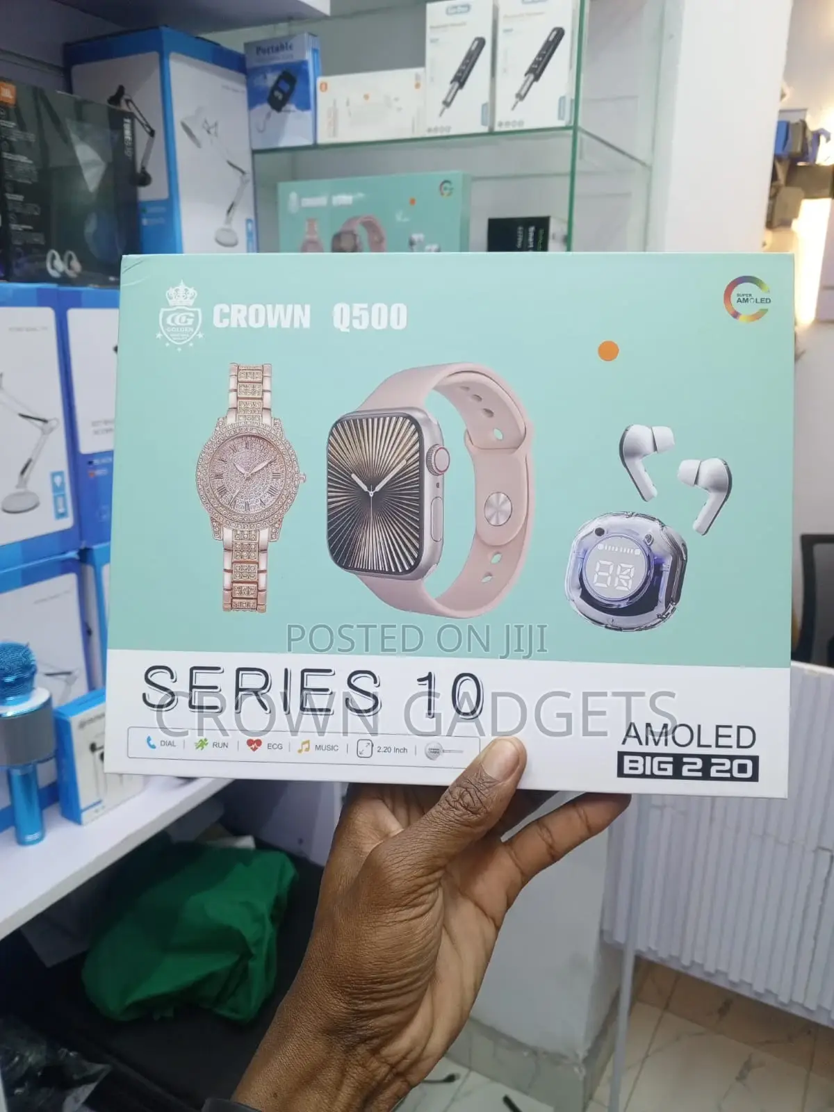 Crown Q500 Series 10 Amoled Smartwatch With Heart Rate