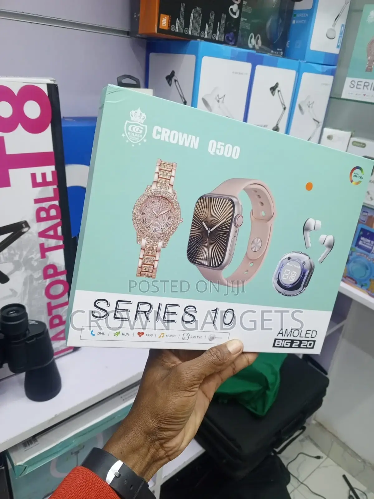 Crown Q500 Series 10 Smartwatch 2.07-Inch Amoled Display
