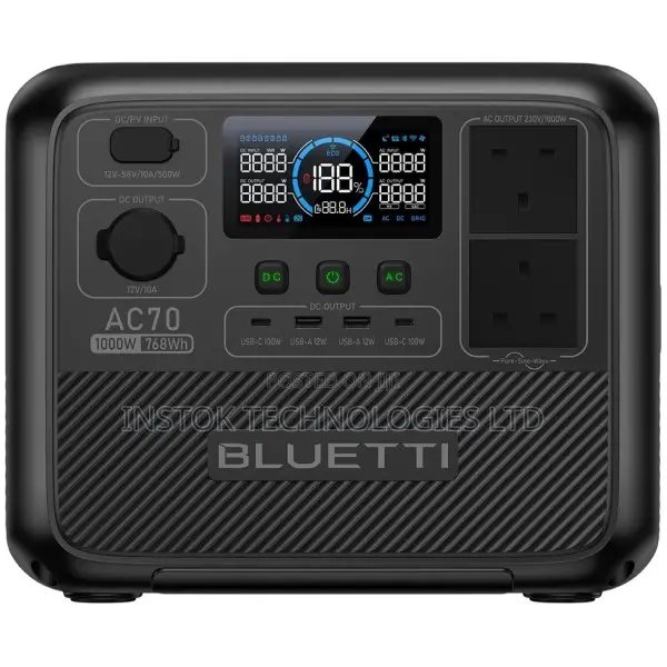 Bluetti Ac70 Portable Power Station 768wh 1000w