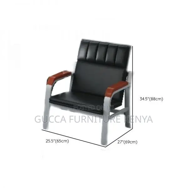 5-seater Leather Cushioned Reception Sofa