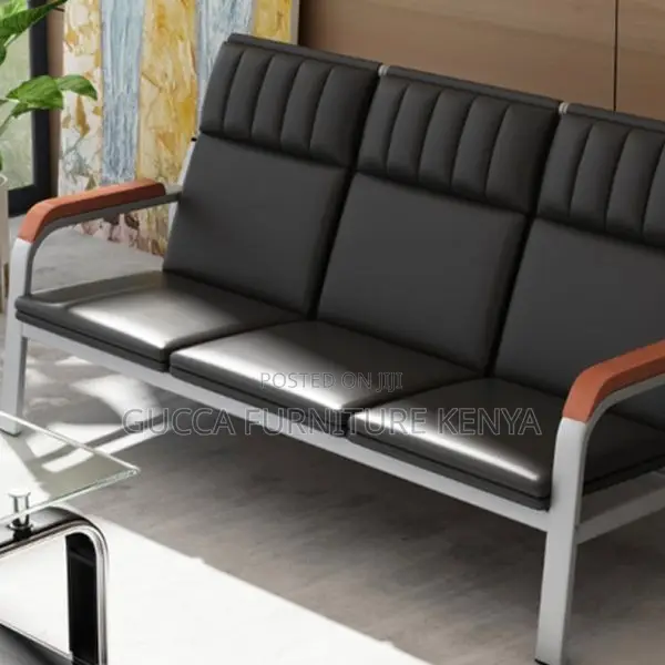 5-seater Leather Cushioned Reception Sofa