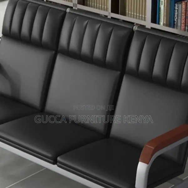 5-seater Leather Cushioned Reception Sofa