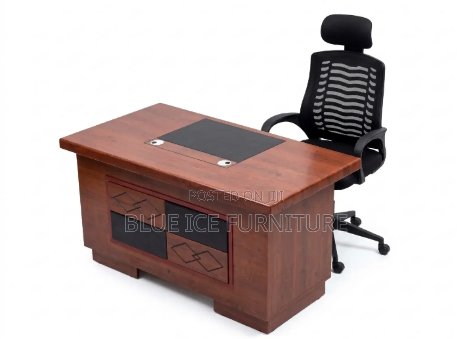 Office Mahogany Desk With Headrest Chair