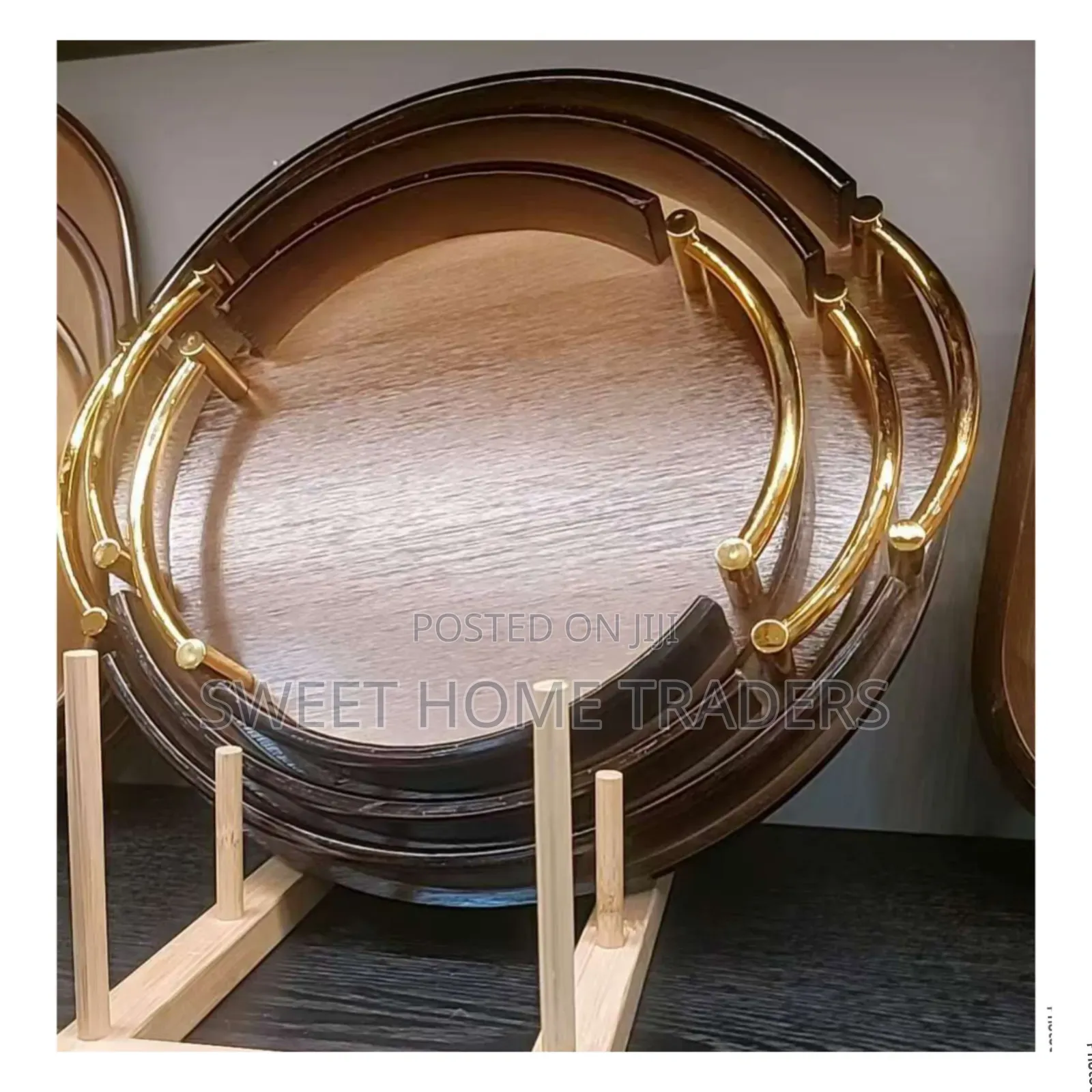 3pcs Wooden Serving Trays With Handles 