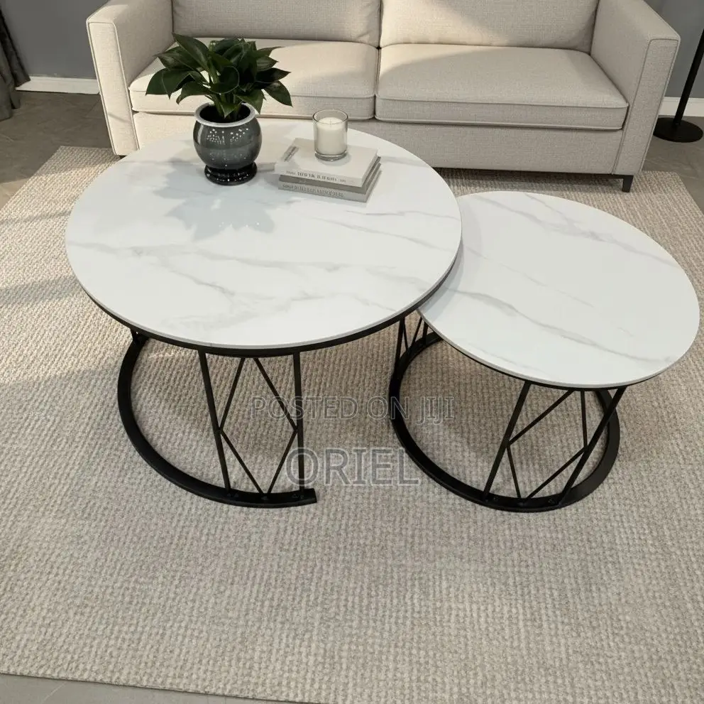 Coffee Tables: Elegant Marble-Top Center Table for Living Room