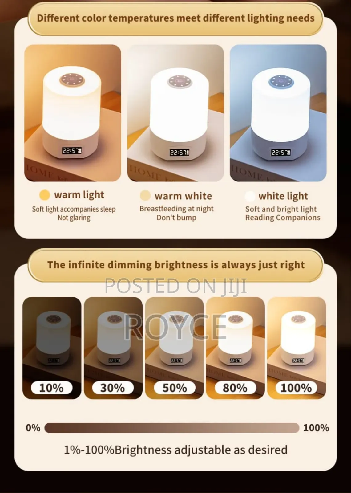 Led Night Lamp With Digital Clock