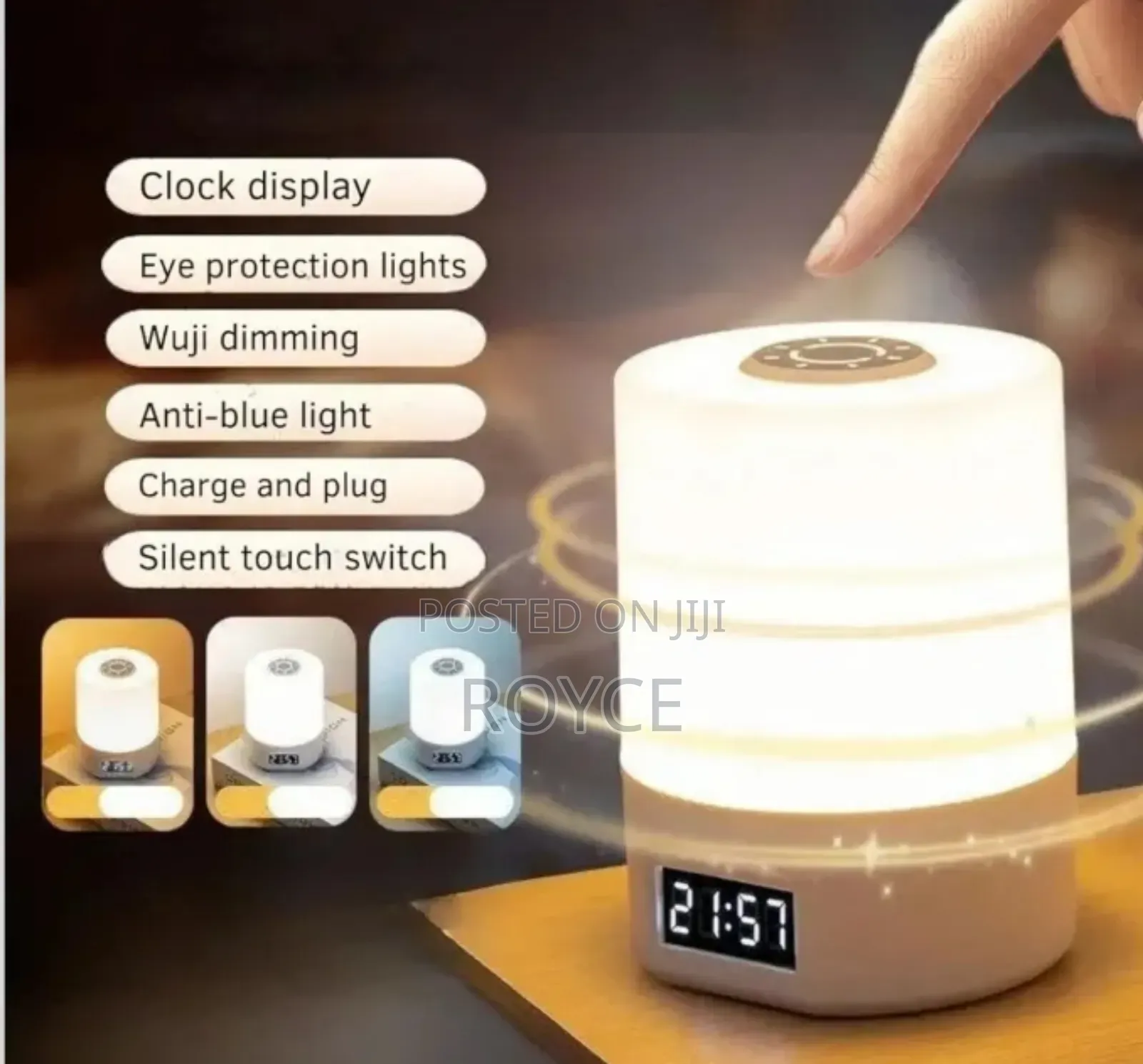 Led Night Lamp With Digital Clock